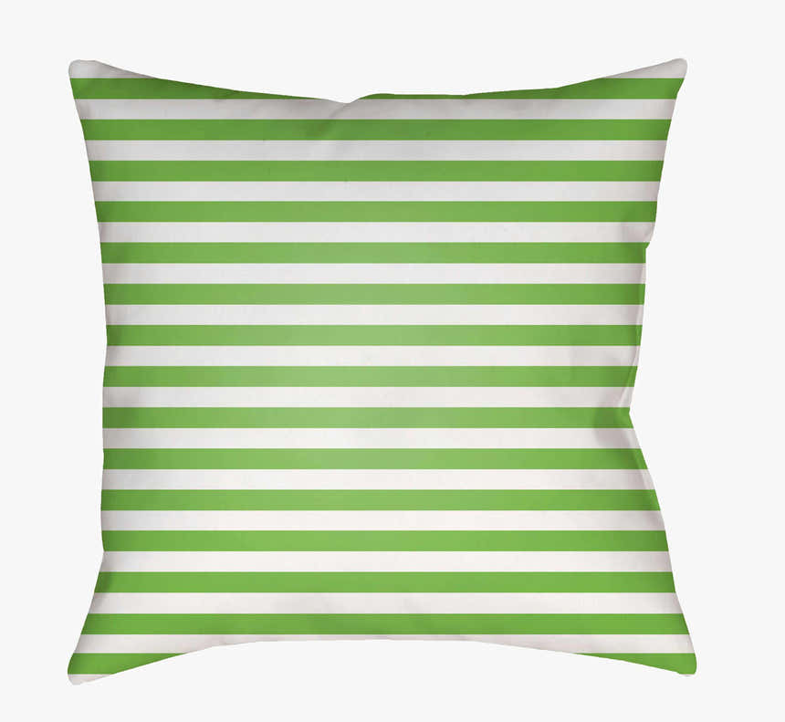 Sabang Green Striped Square Outdoor Pillow