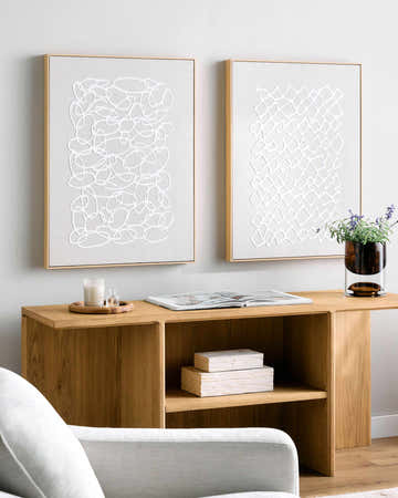 Muted Light Gray Modern Framed Wall Art for modern gallery walls