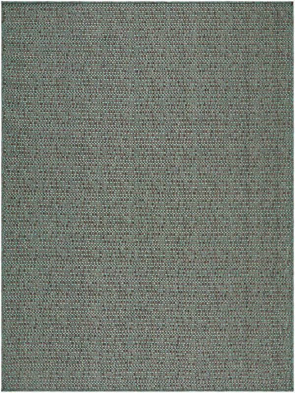 Sample Nitumu Green Traditional Coastal Outdoor Safe Machine Woven Area Rug