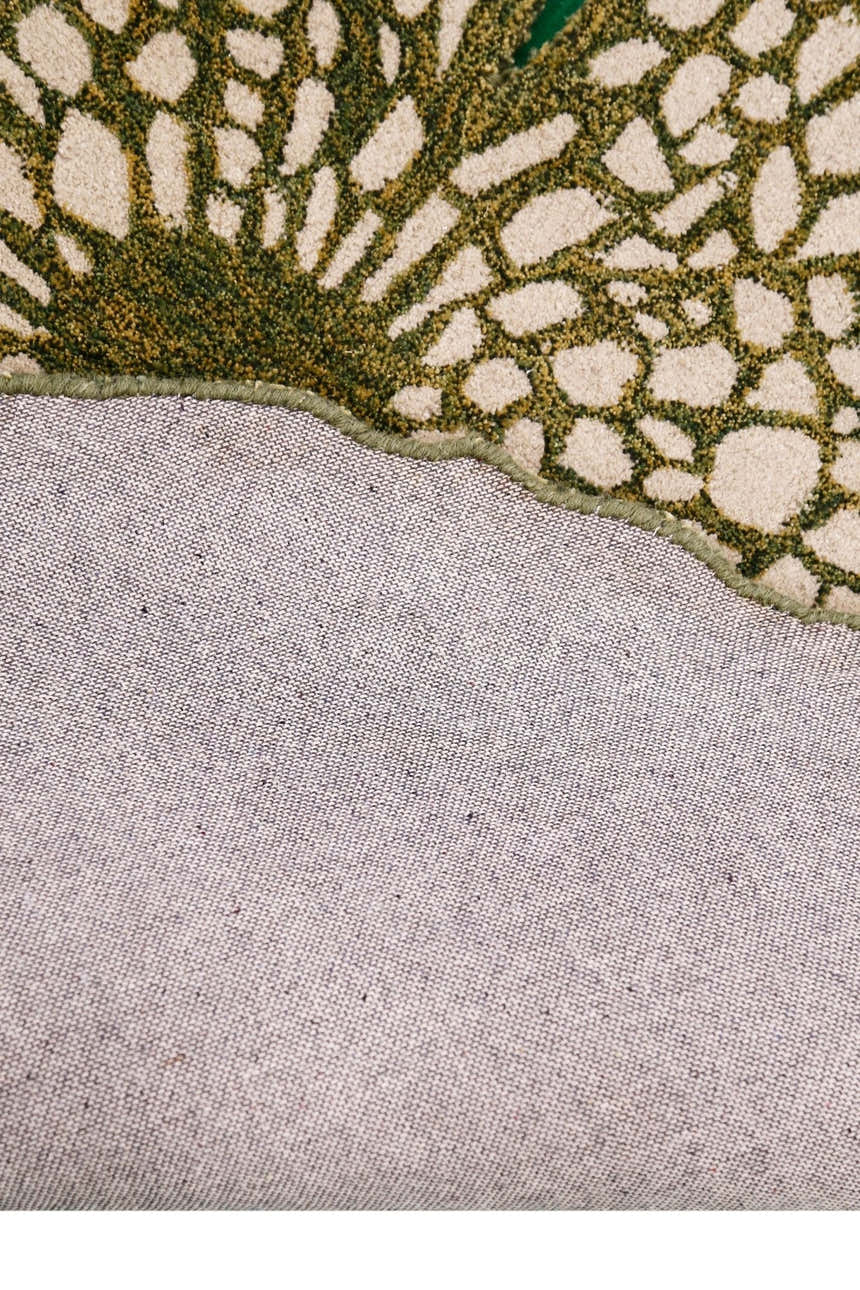 Lotus Lace Green Hand Tufted Wool Area Rug