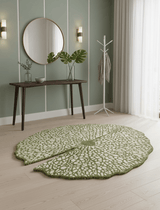 Lotus Lace Green Hand Tufted Wool Area Rug