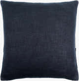 Navelle White and Navy Split Panel Mixed Pattern Modern Linen Accent Pillow - Clearance