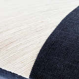 Navelle White and Navy Split Panel Mixed Pattern Modern Linen Accent Pillow - Clearance