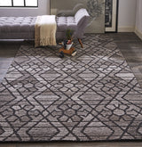 Feizy Asher Transitional Geometric - Taupe/Black/Gray Area Rug - Clearance