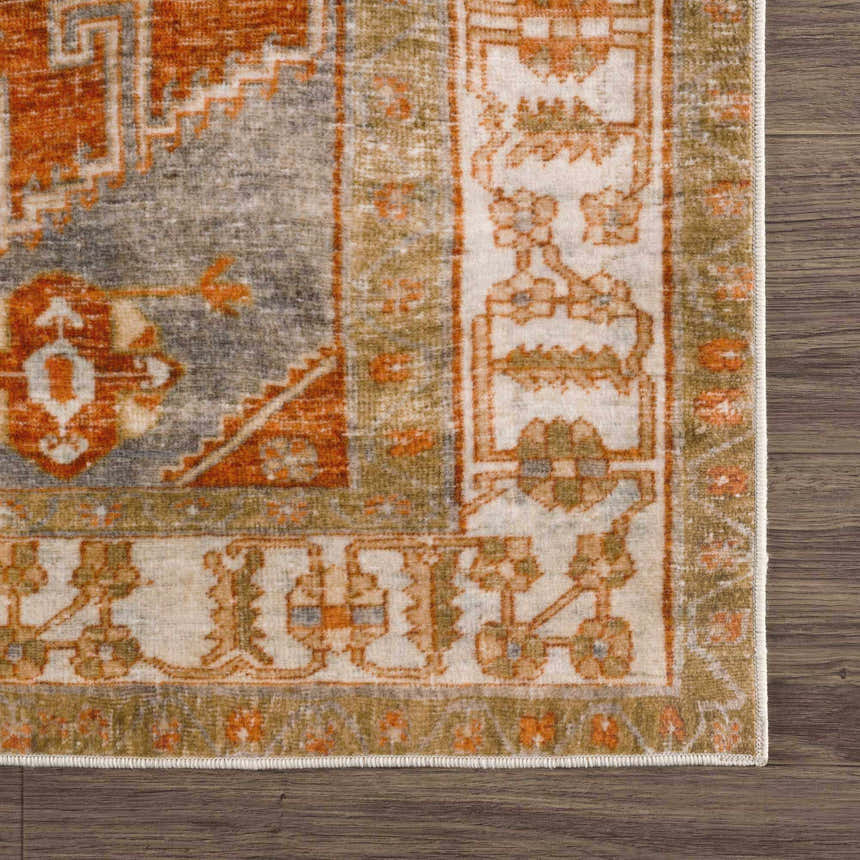 Sample Kullar Orange Washable Area Rug