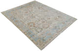 Made to Order Hand Knotted Ivory, Silver and Brown Traditional Antique Style Wool Area Rug