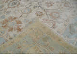 Made to Order Hand Knotted Ivory, Silver and Brown Traditional Antique Style Wool Area Rug