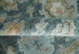 Made to Order Teal, Olive and Silver Antique Style Hand knotted Oushak wool Area Rug