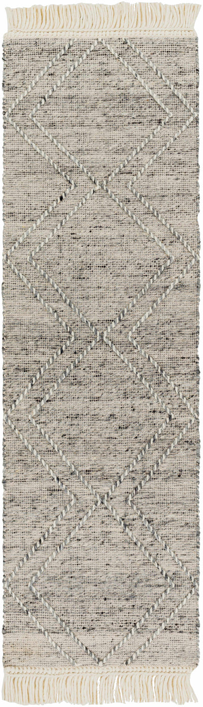 Gray Malilipot Wool Blend Braided Tassel Area Rug - Clearance