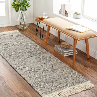 Gray Malilipot Wool Blend Braided Tassel Area Rug - Clearance