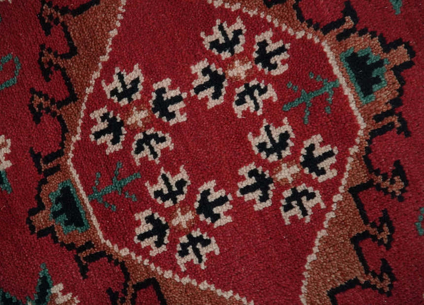 Maroon and Black Traditional Oriental Hand Knotted Custom Made wool Area Rug