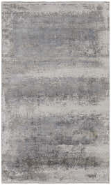 Close-up of the Feizy Cadiz Modern Abstract rug in taupe, gray, and silver. Features a distressed, contemporary design. Design-Rectangle