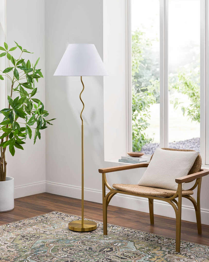 Jaraguari Zic Zac Gold Metal Floor Lamp