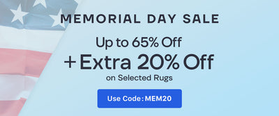 Up to 65% off + Extra 20% off on selected rugs Use code: MEM20