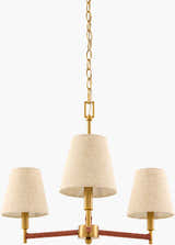 Rich Gold Modern Chandelier with linen details for dining or living rooms