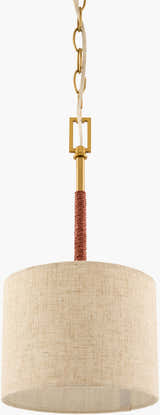Gold Modern Pendant Light with linen details for kitchen islands or dining areas