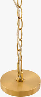 Rich Gold Modern Chandelier with linen details for dining or living rooms