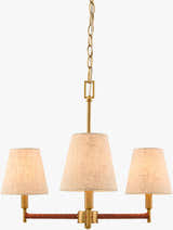 Rich Gold Modern Chandelier with linen details for dining or living rooms