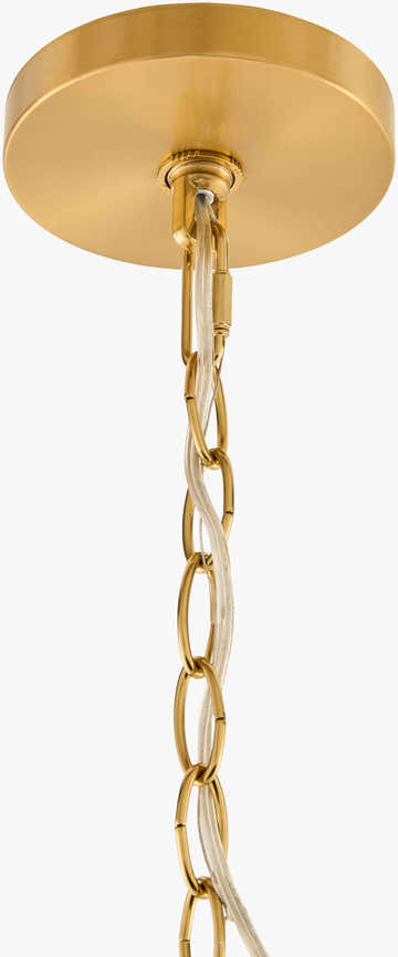 Soft Gold Modern Chandelier with linen details for dining or living rooms