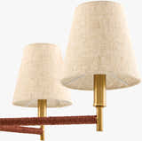 Soft Gold Modern Chandelier with linen details for dining or living rooms