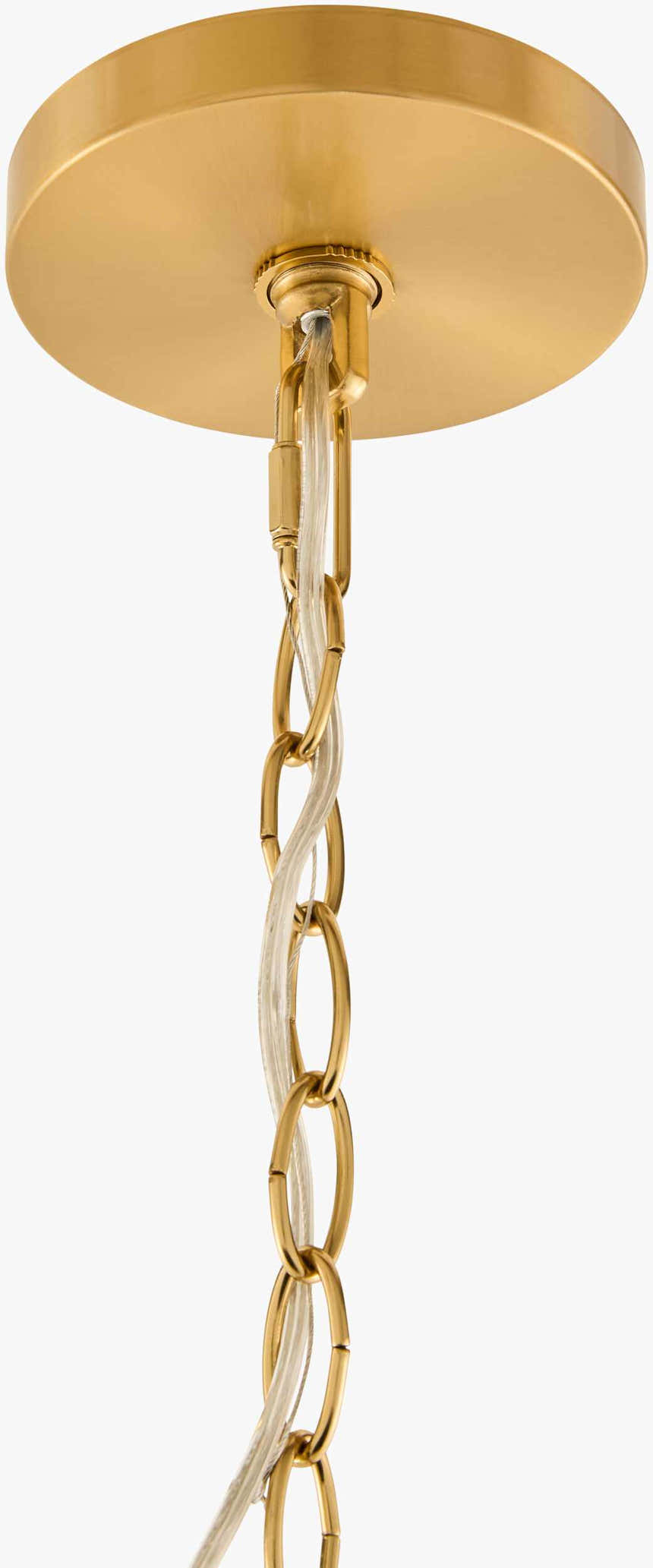 Gold Modern Pendant Light with linen details for kitchen islands or dining areas