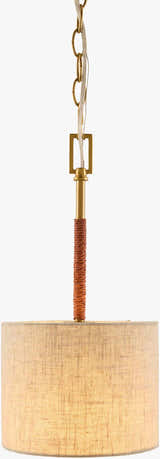 Gold Modern Pendant Light with linen details for kitchen islands or dining areas