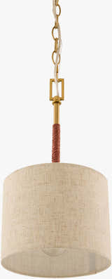 Gold Modern Pendant Light with linen details for kitchen islands or dining areas