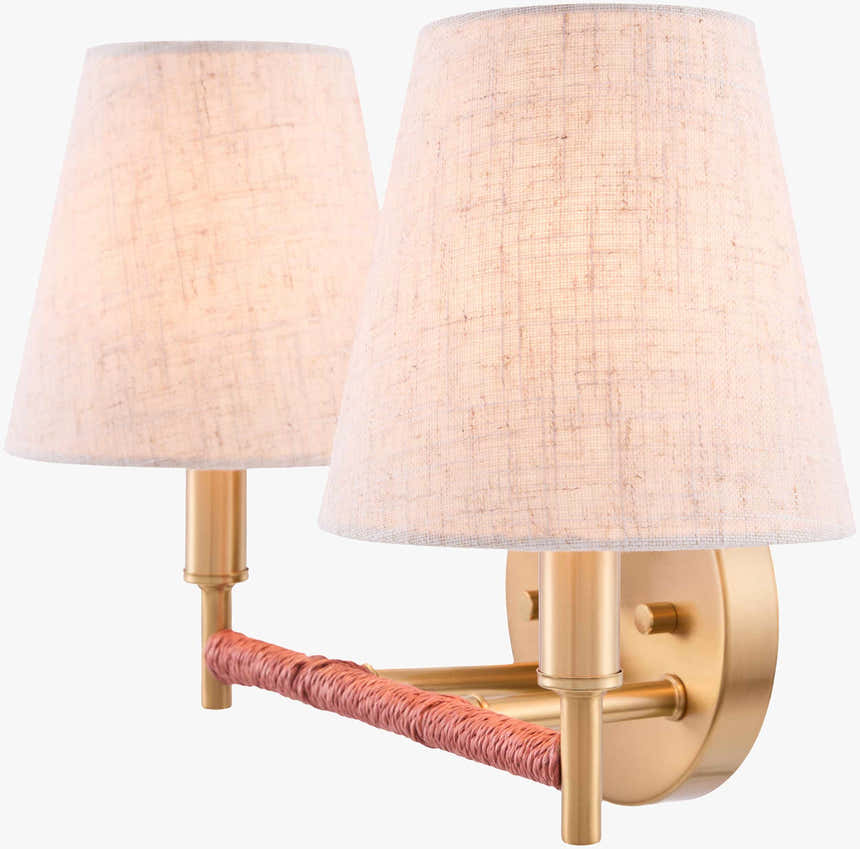 Rich Orange Modern Wall Sconce with linen details for hallway or bedroom lighting