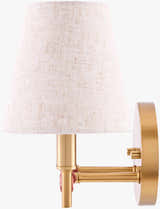 Rich Orange Modern Wall Sconce with linen details for hallway or bedroom lighting