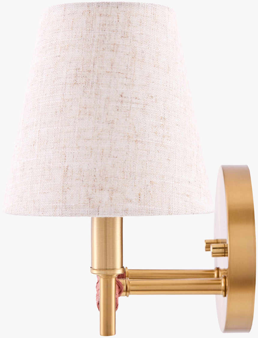 Rich Orange Modern Wall Sconce with linen details for hallway or bedroom lighting