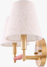 Rich Orange Modern Wall Sconce with linen details for hallway or bedroom lighting