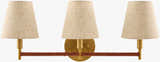 Soft Orange Modern Wall Sconce with linen details for hallway or bedroom lighting