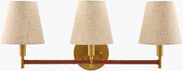 Soft Orange Modern Wall Sconce with linen details for hallway or bedroom lighting
