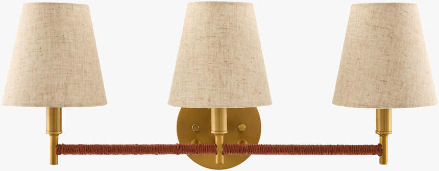 Soft Orange Modern Wall Sconce with linen details for hallway or bedroom lighting
