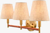 Soft Orange Modern Wall Sconce with linen details for hallway or bedroom lighting