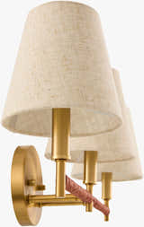 Soft Orange Modern Wall Sconce with linen details for hallway or bedroom lighting