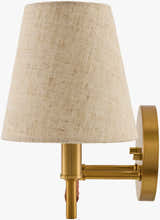 Soft Orange Modern Wall Sconce with linen details for hallway or bedroom lighting