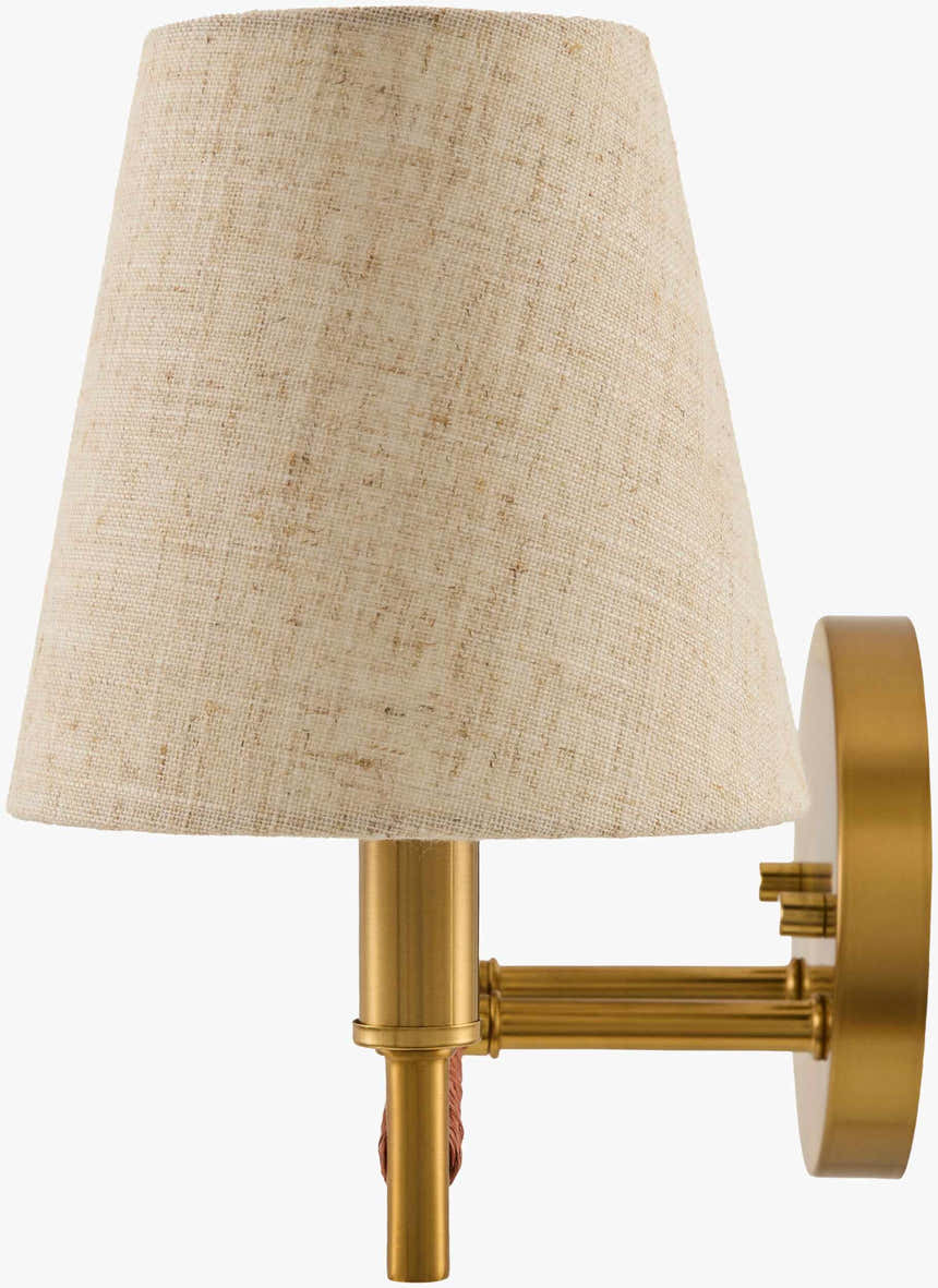 Soft Orange Modern Wall Sconce with linen details for hallway or bedroom lighting