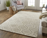 Feizy Belfort Transitional Trellis & Lattice - Gray/Ivory Area Rug