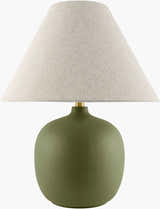 Soft Mustard Traditional Table Lamp with linen details for bedside or console tables
