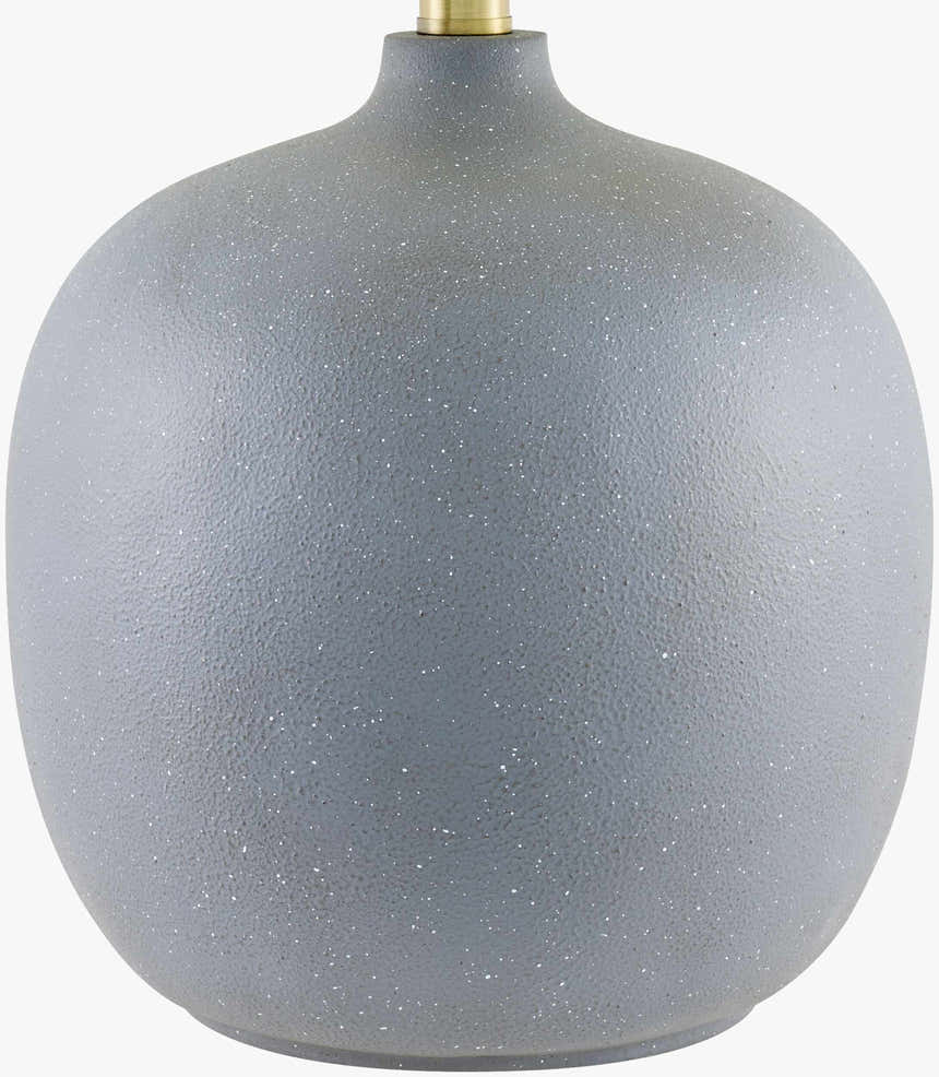 Pewter Traditional Table Lamp with linen details for bedside or console tables