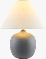 Pewter Traditional Table Lamp with linen details for bedside or console tables