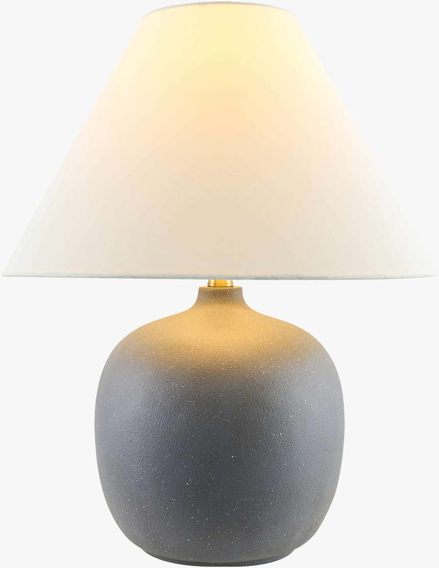 Pewter Traditional Table Lamp with linen details for bedside or console tables