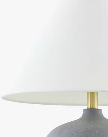 Pewter Traditional Table Lamp with linen details for bedside or console tables
