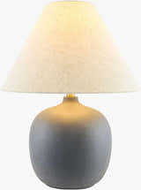 Beige Traditional Table Lamp with linen details for bedside or console tables