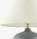 Beige Traditional Table Lamp with linen details for bedside or console tables