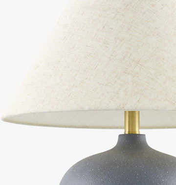 Beige Traditional Table Lamp with linen details for bedside or console tables