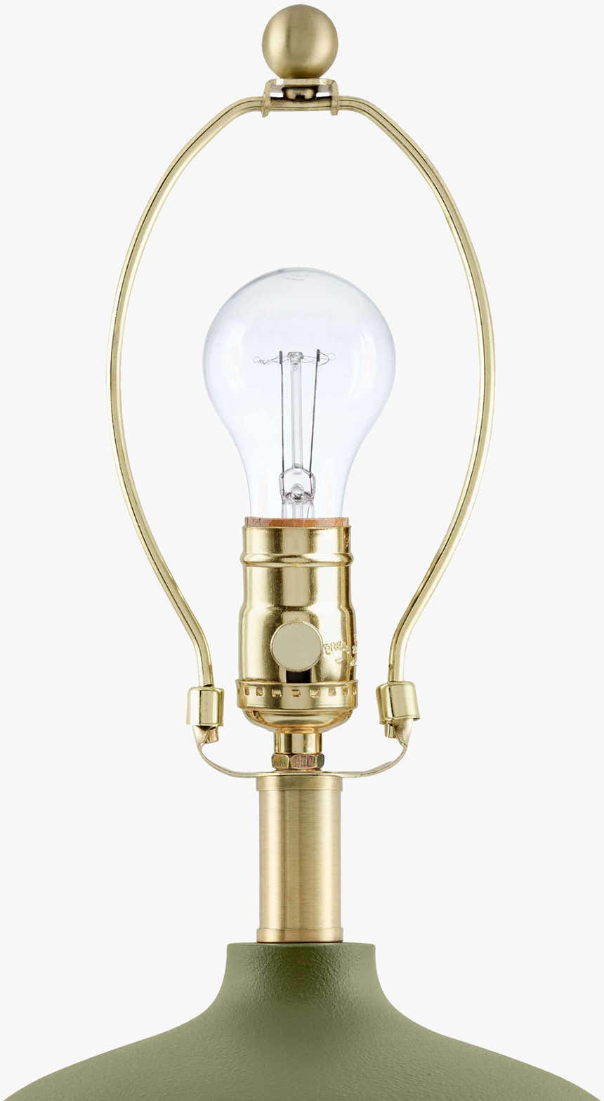 Soft Mustard Traditional Table Lamp with linen details for bedside or console tables