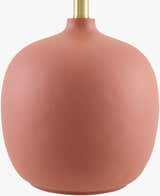 Soft Brick Red Traditional Table Lamp with linen details for bedside or console tables