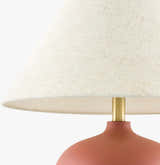 Soft Brick Red Traditional Table Lamp with linen details for bedside or console tables